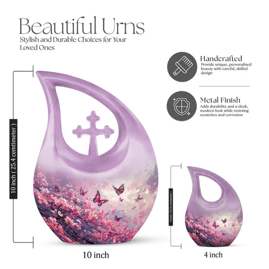 Pink Butterfly Extra Large Urn