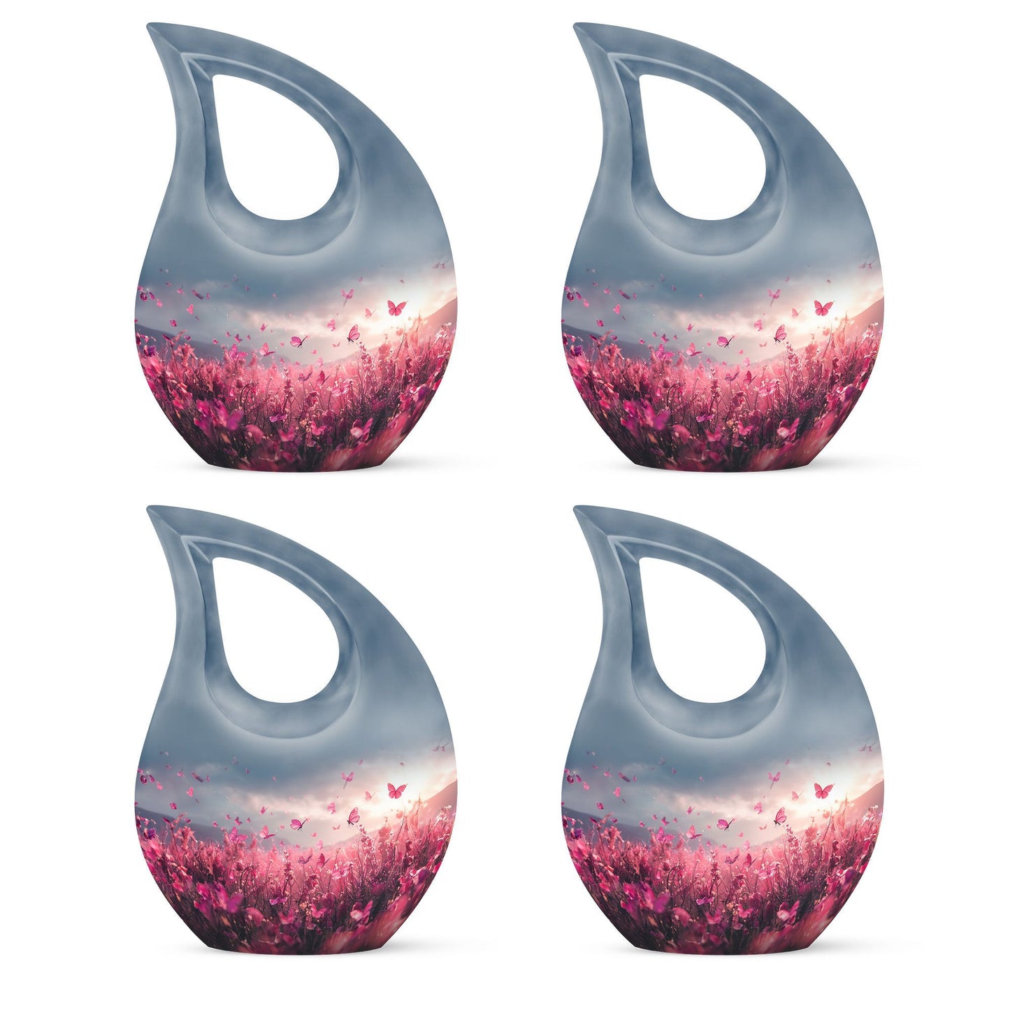 Pink Butterfly Urn made of Aluminium