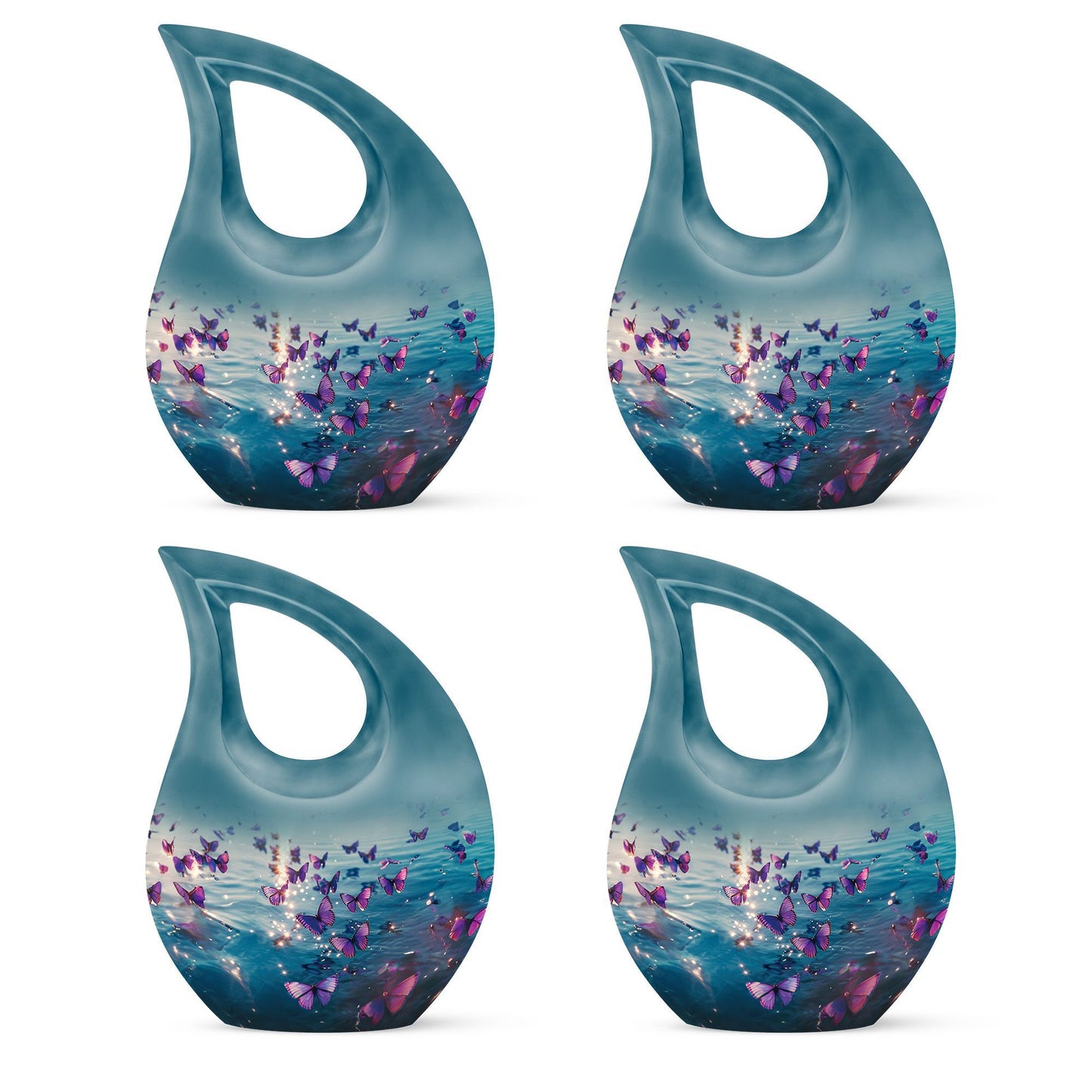Large 10inch Purple Butterfly Urn