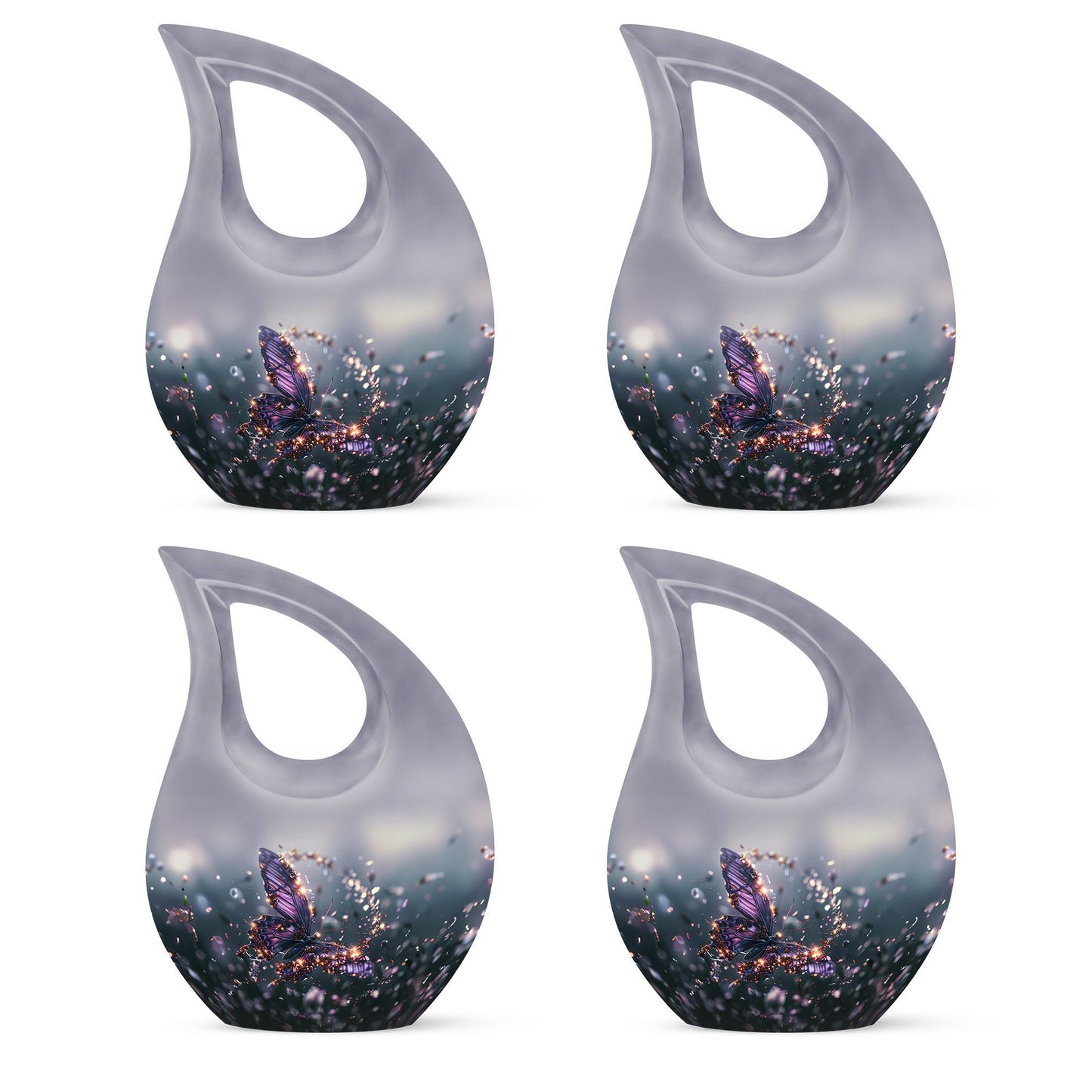 purple butterfly cross drop garden urn