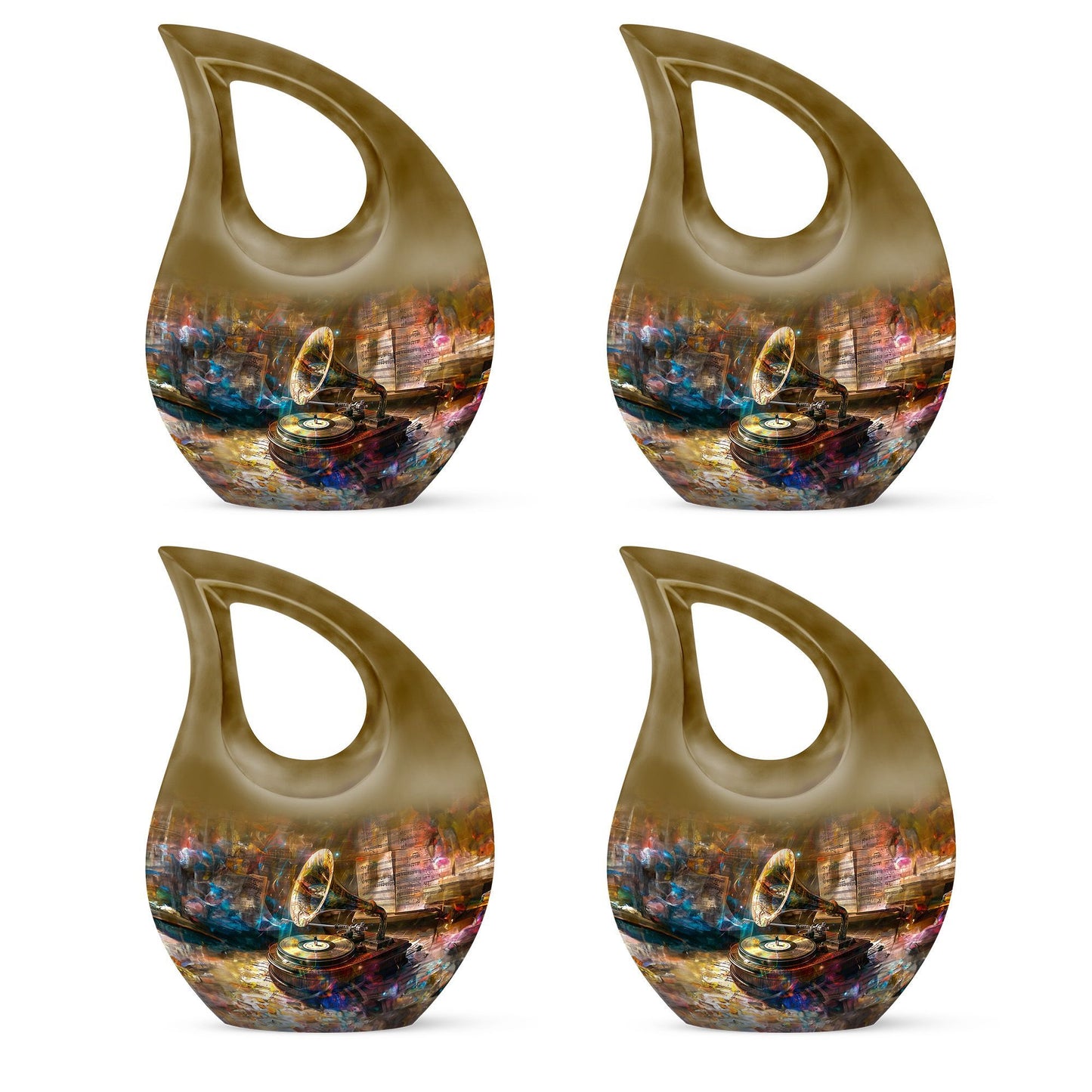 10-inch Gramophone Urn featuring Cross Drop design