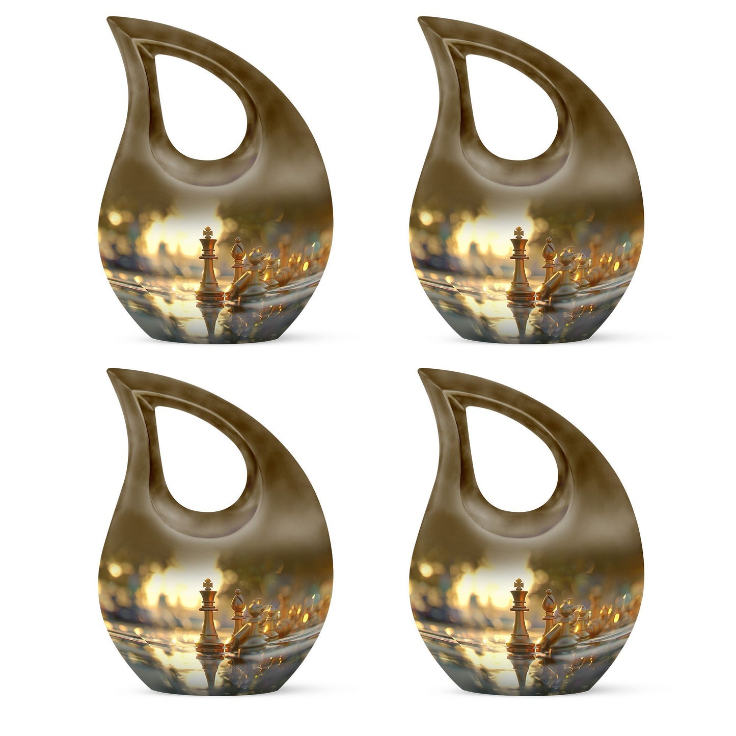 10 inch Chess themed Cross Drop Companion Urn