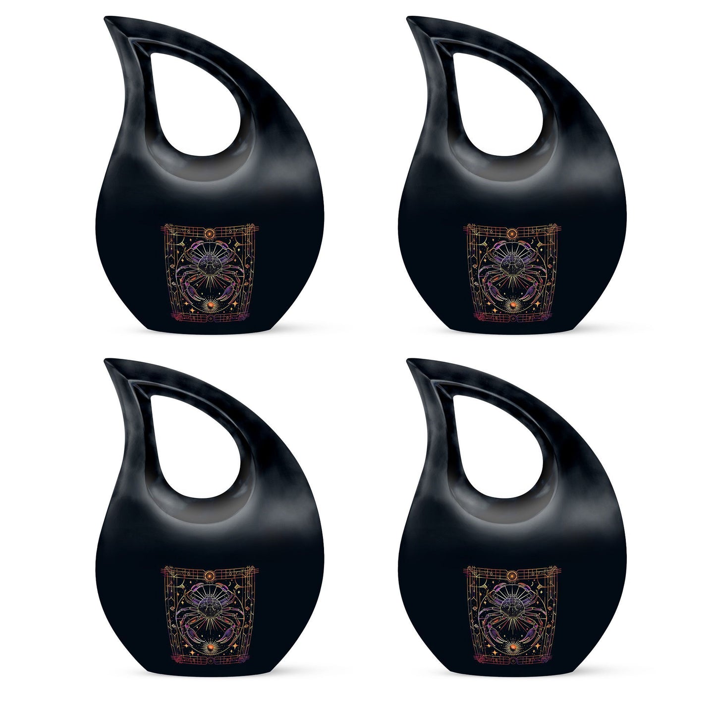 10 Inch Zodiac-themed Large Cremation Urn with Cross
