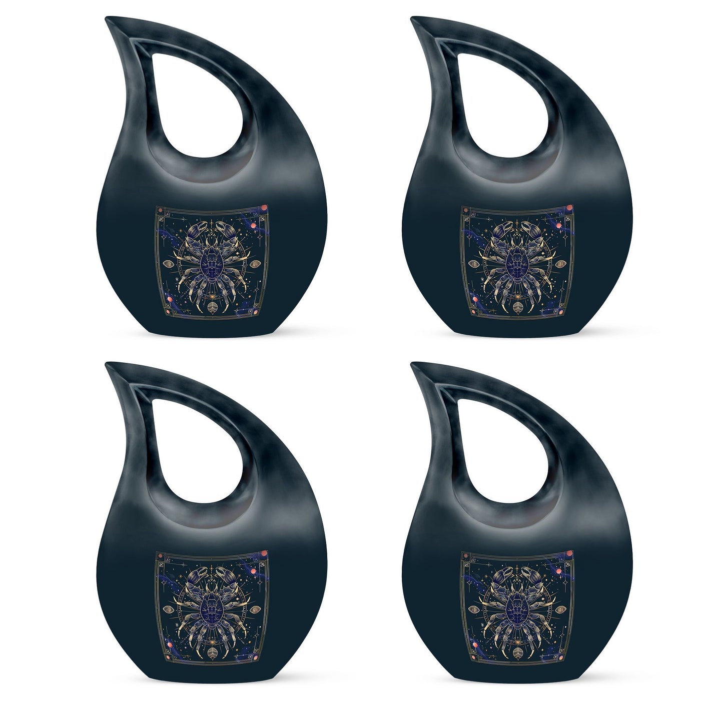 Zodiac themed 10-inch Cross Drop design Aluminum urn,