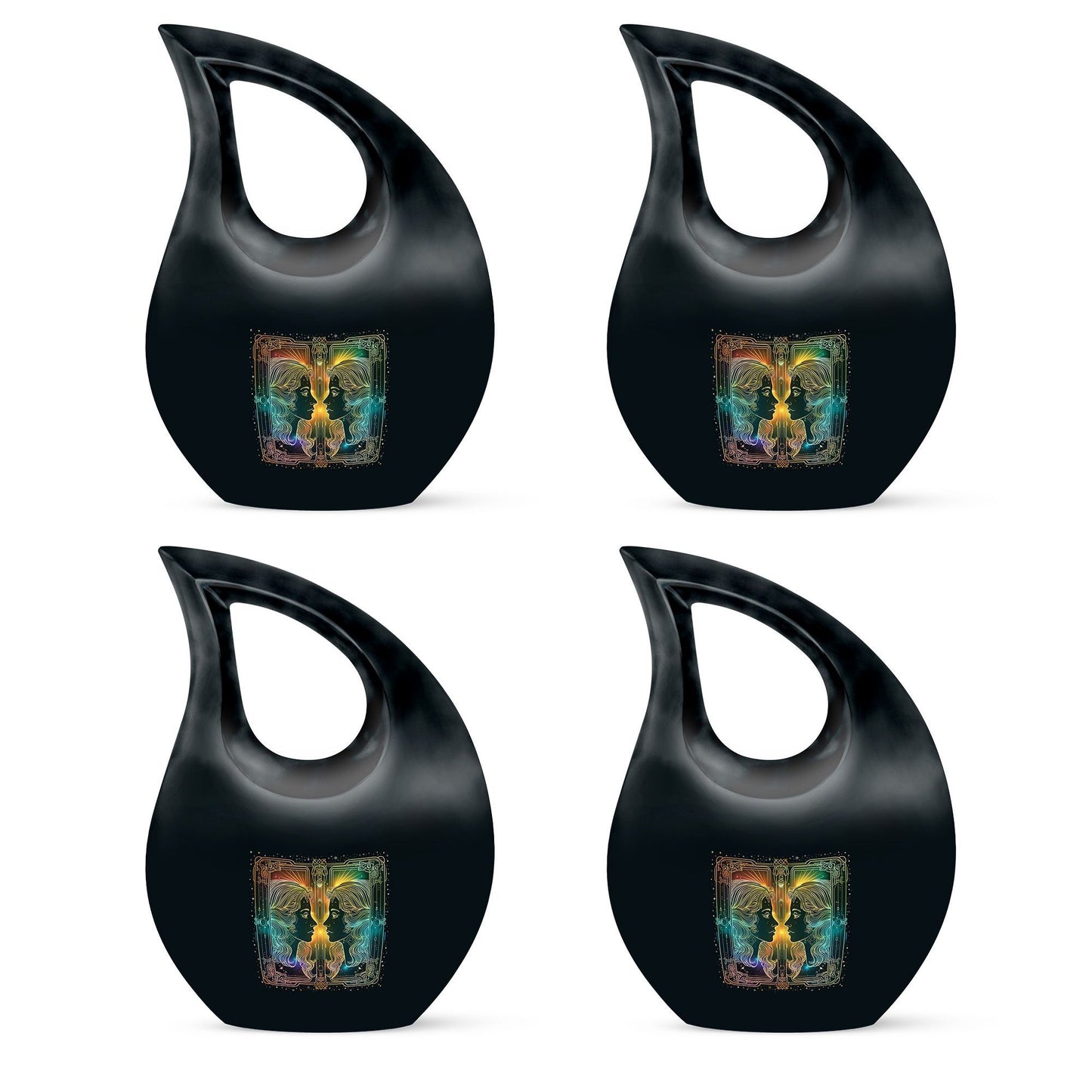 10-inch Zodiac-themed Cross Drop design cremation urn,