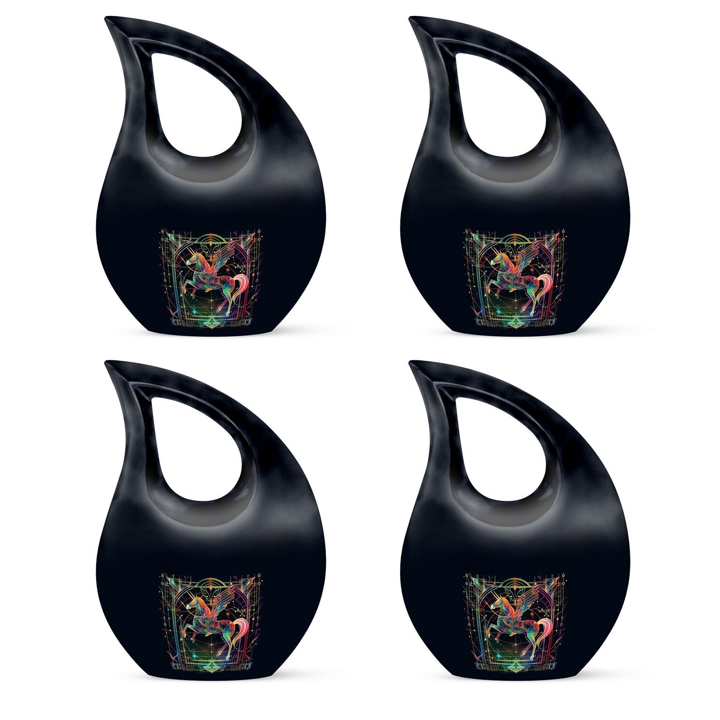 10-inch Zodiac Urn with cross-drop design,