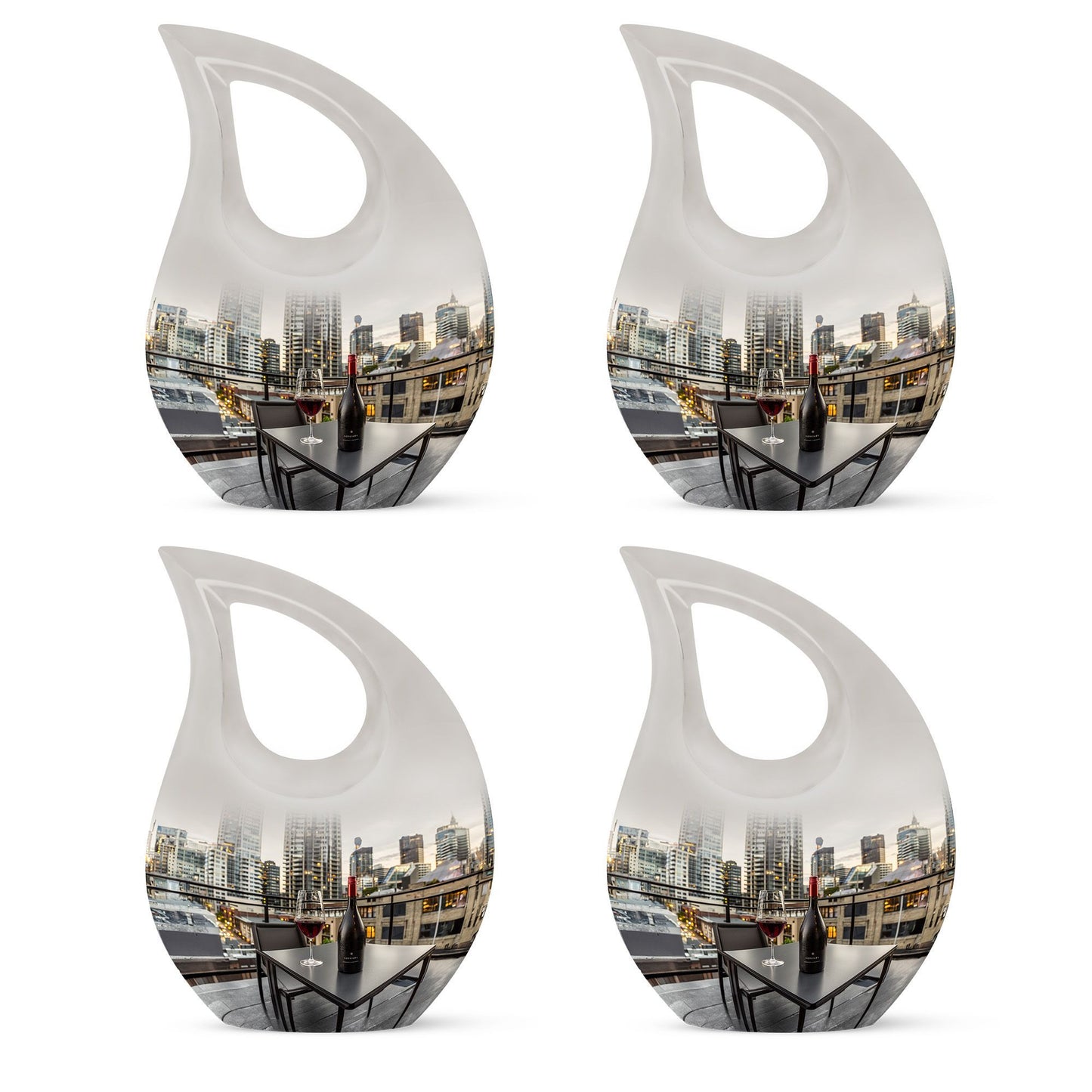 10-inch Wine Urn Vase, Cross Drop Design,
