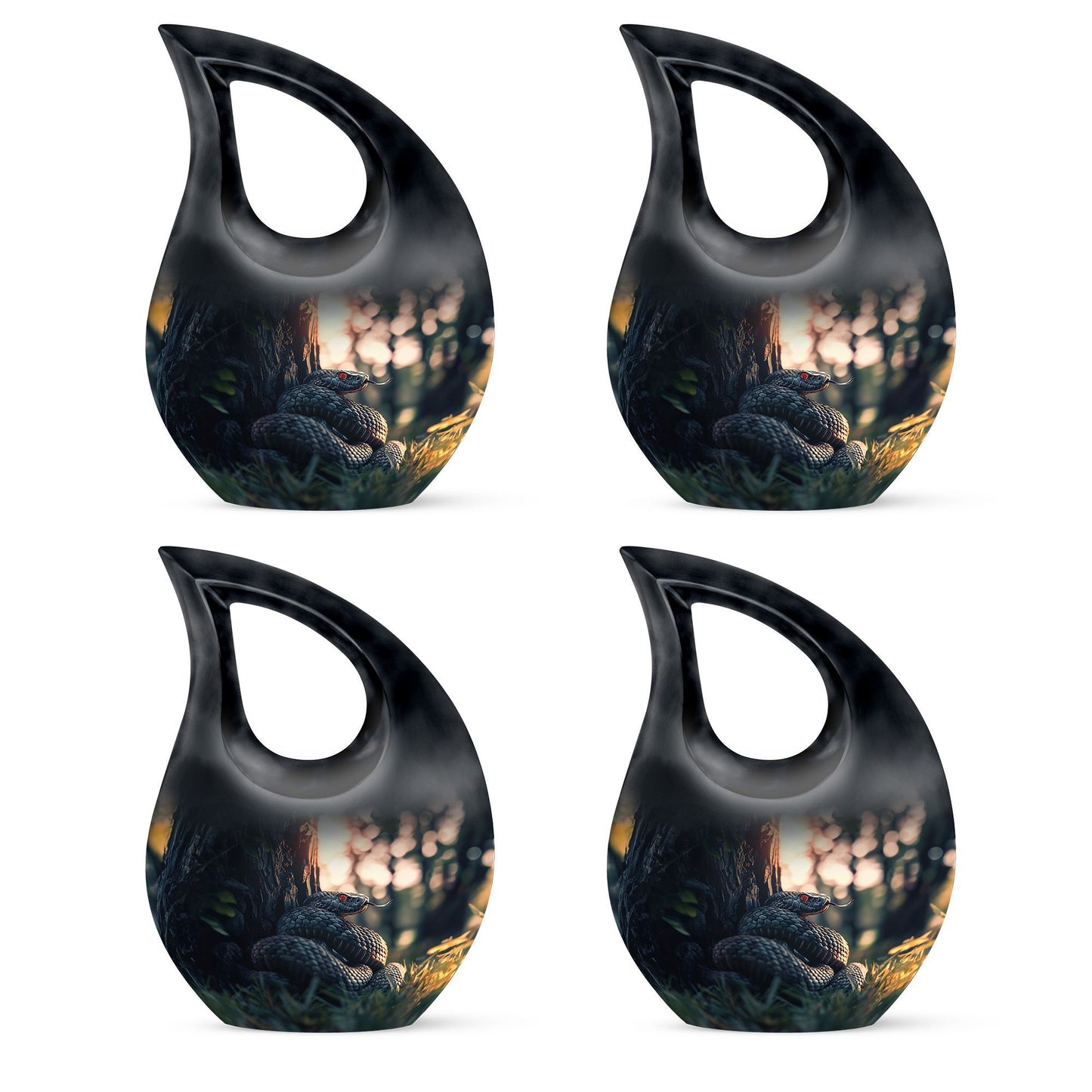 10-inch snake-themed cross drop memorial urn