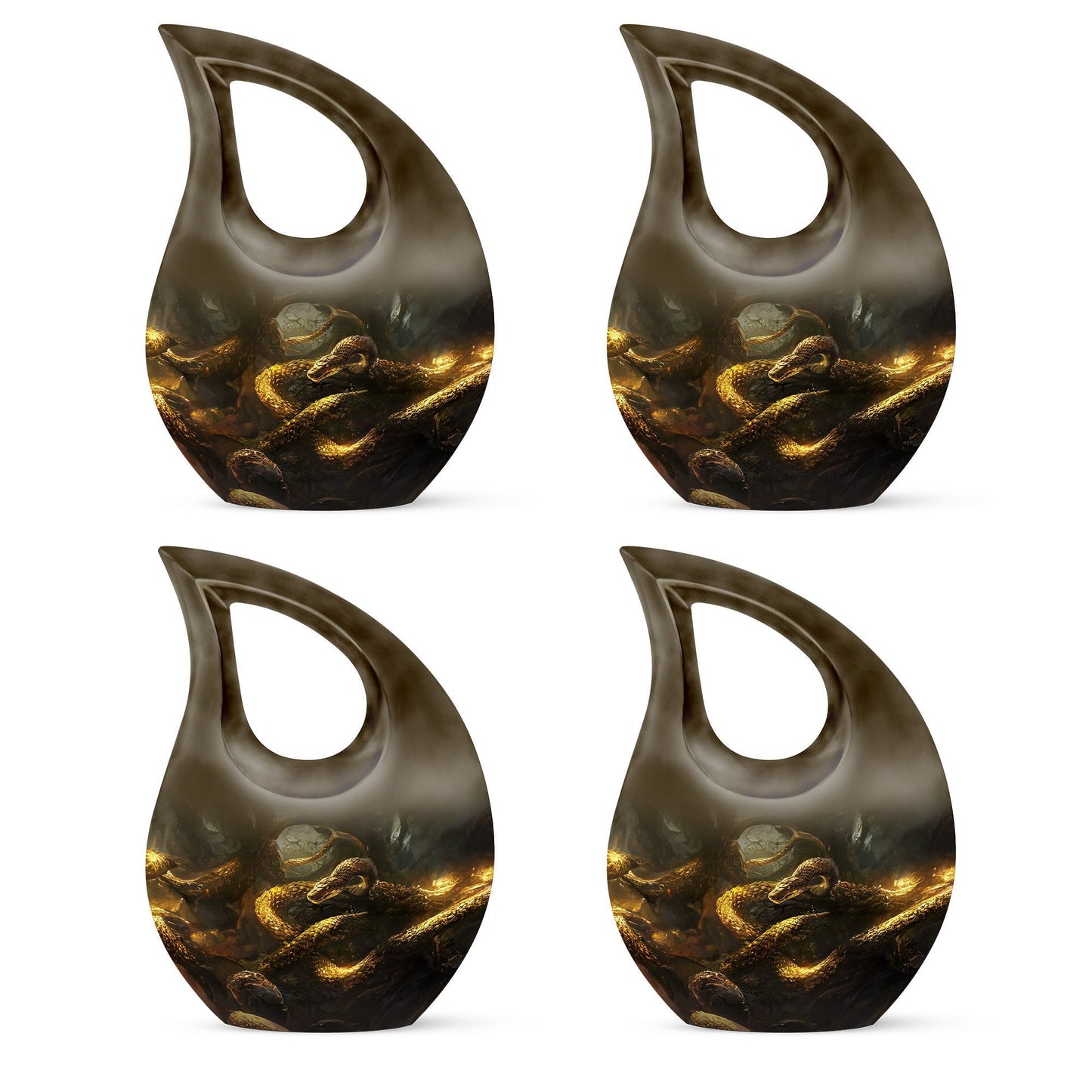10-inch Snake Urn with Cross Drop design for mom's ashes,