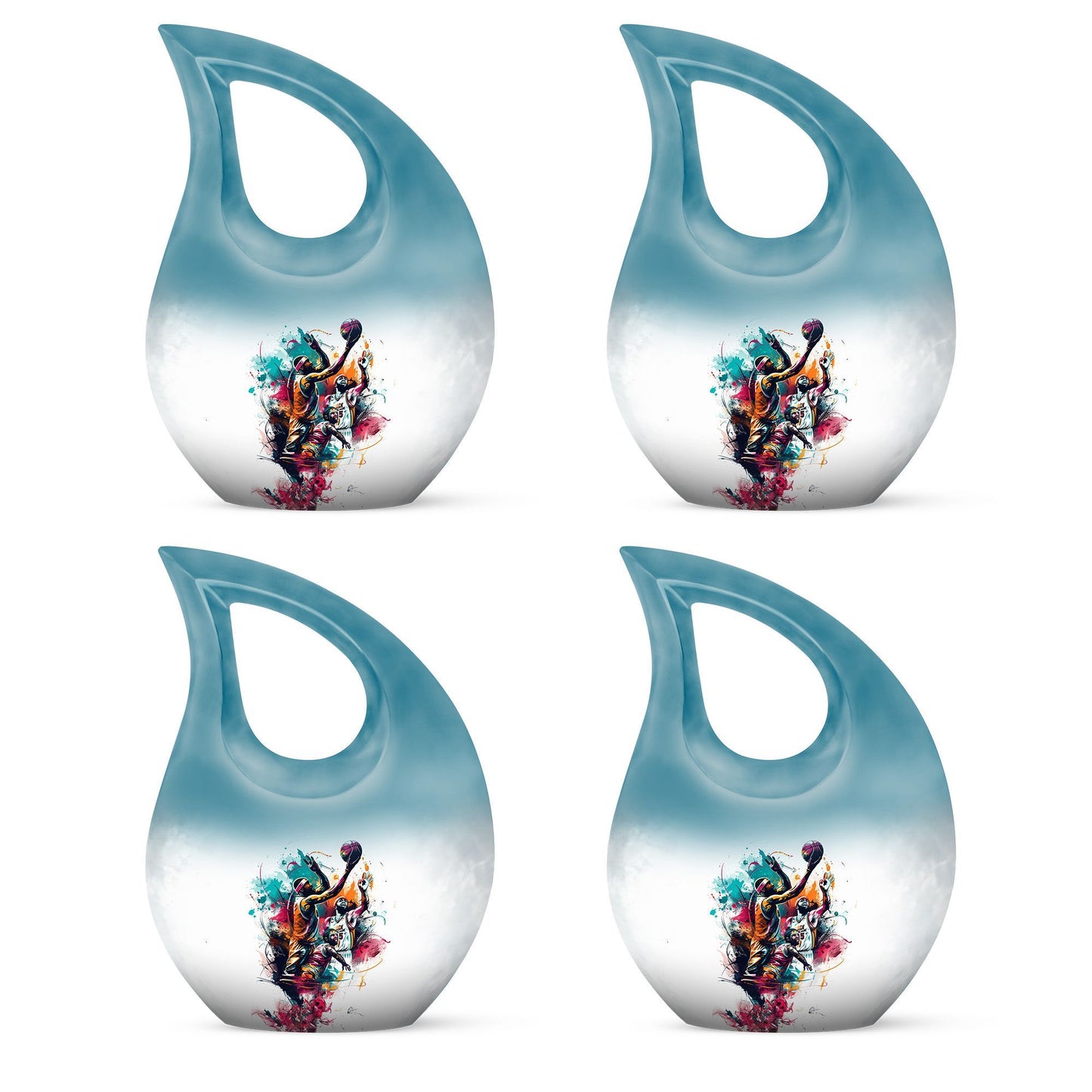 Basketball Theme Cross Drop Urn