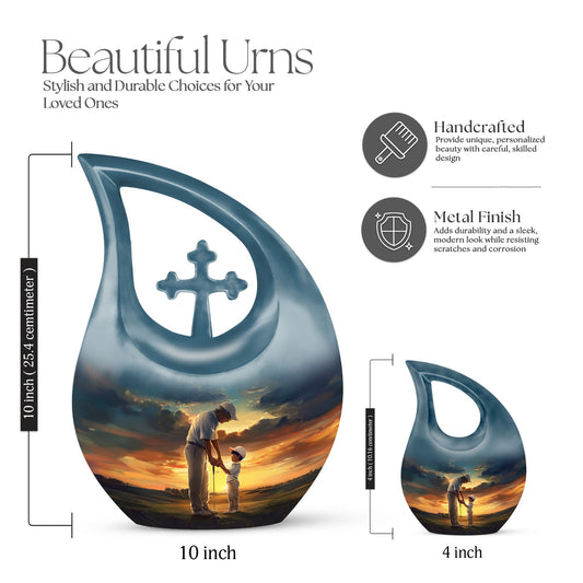 Golf Themed Cross Drop Large Urn for Cremation Ashes