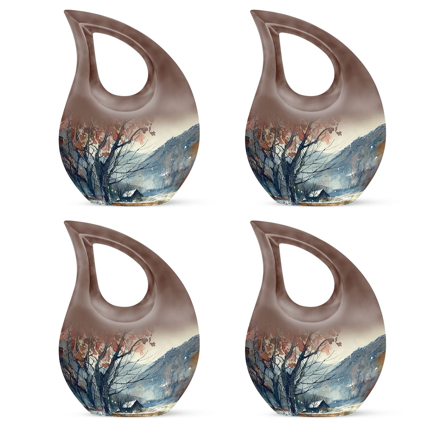 Mountain-themed 10-inch Customized Aluminium Urn