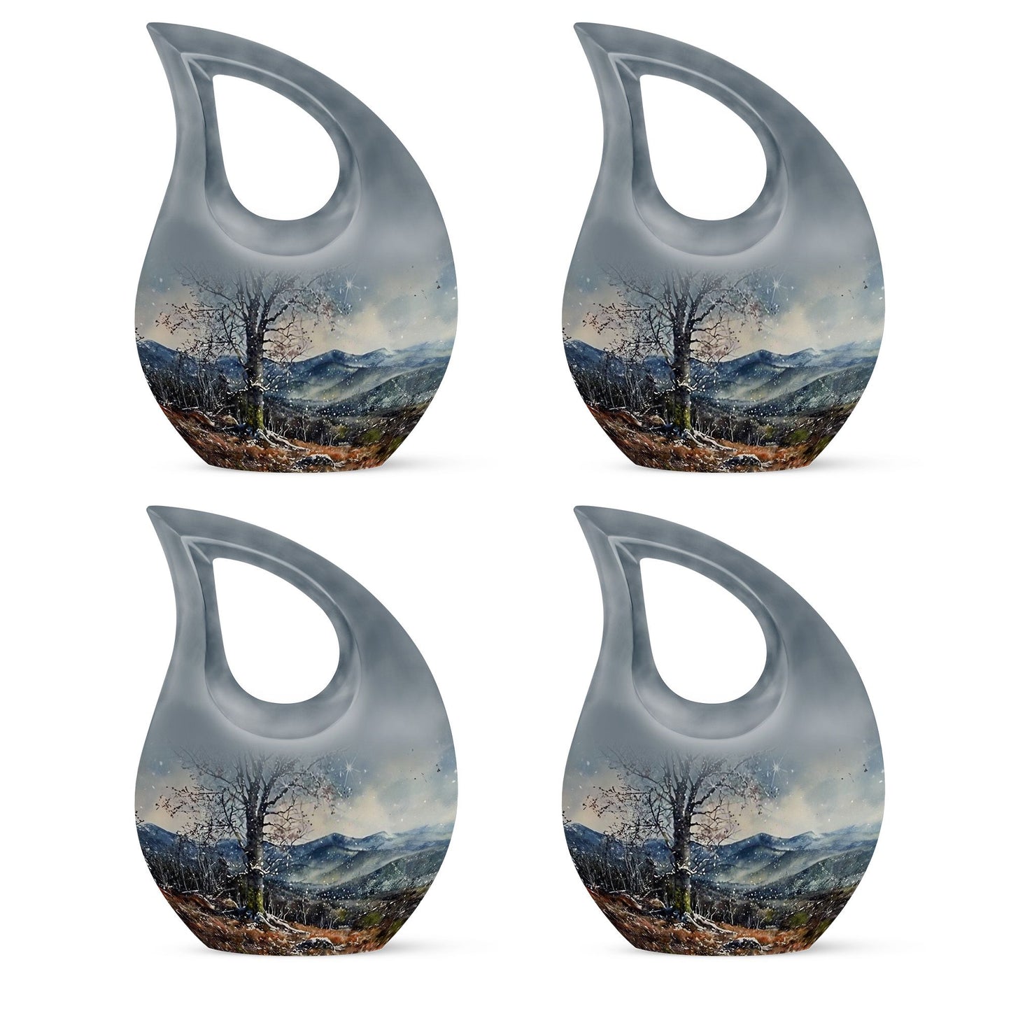 Cross Drop design Mountains Urn,