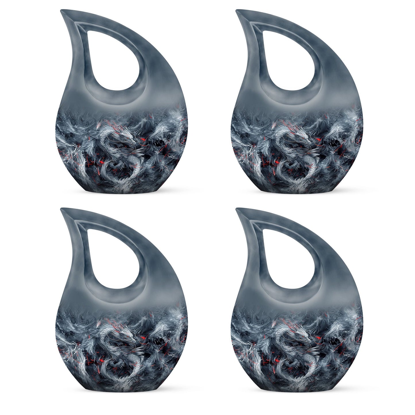 10 Inch Cross Drop Design Dragon Urn