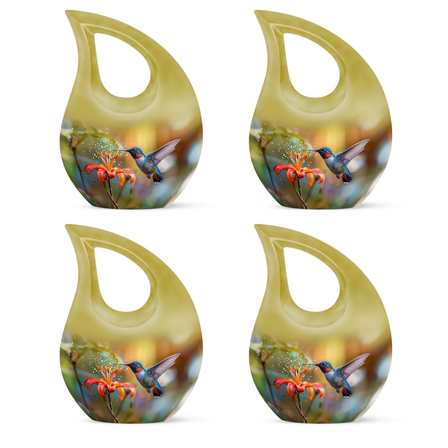 10-inch Humming Bird Cross Drop design Cremation Urn,