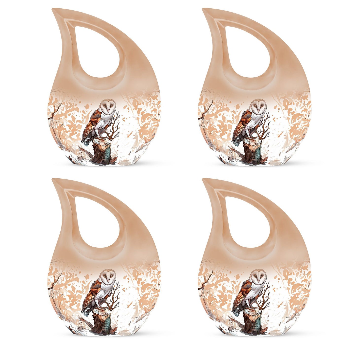 Barn Owl themed Cross Drop Medium Size Urn,