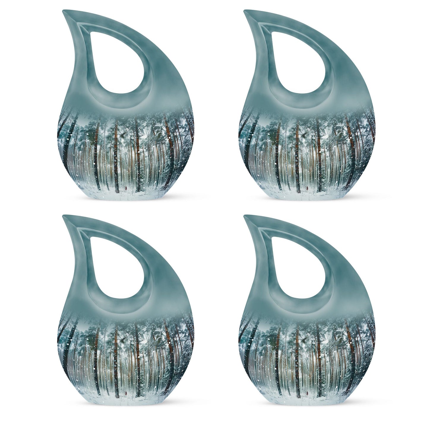 10 inch Mountain Winter Urn,