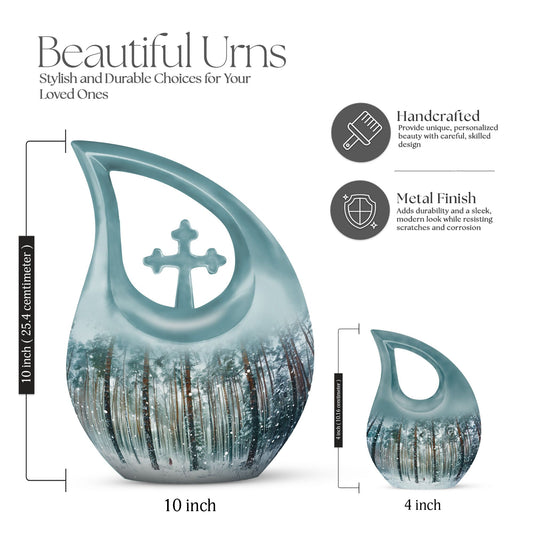 10 inch Mountain Winter Urn,