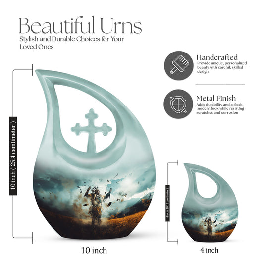 10-inch Native American memorial urn