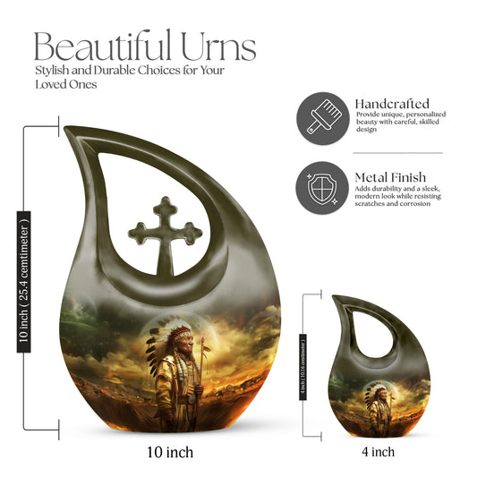 Affordable 10 Inch Native American urn