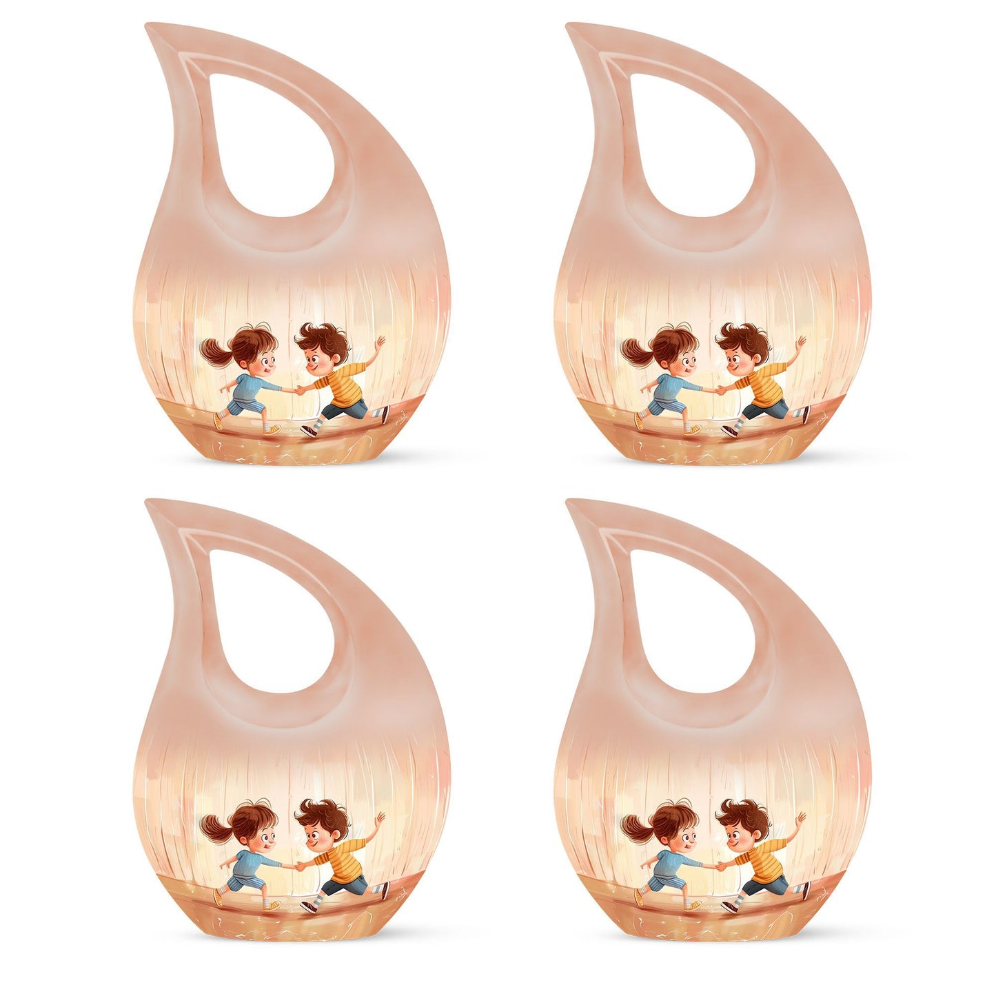 10-inch Brother and Sister themed Cross Drop custom Mom Urn