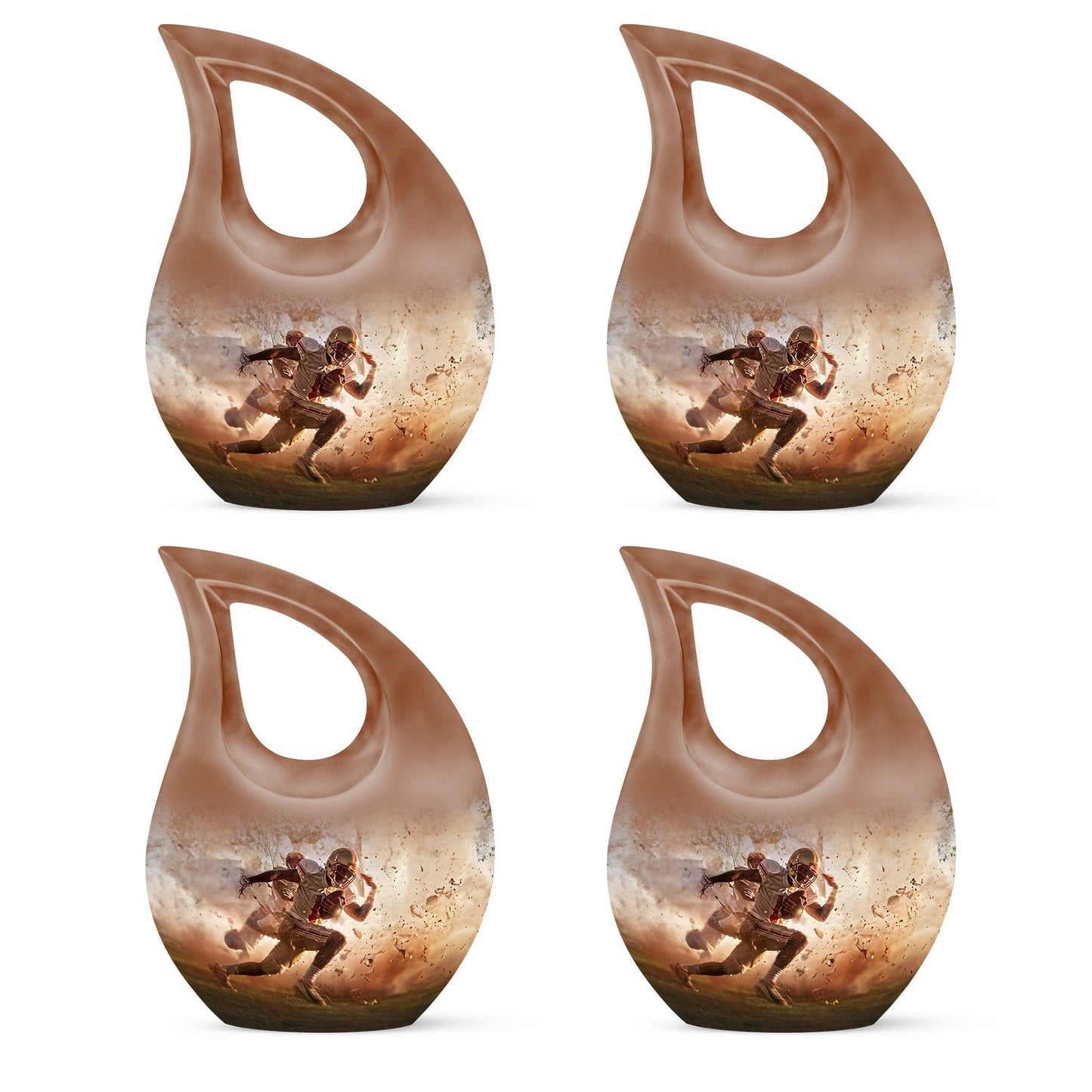 10-inch Football Themed Cross Drop Memorial Urn,