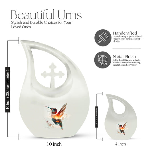 10-inch Humming Bird themed Cremation Urn