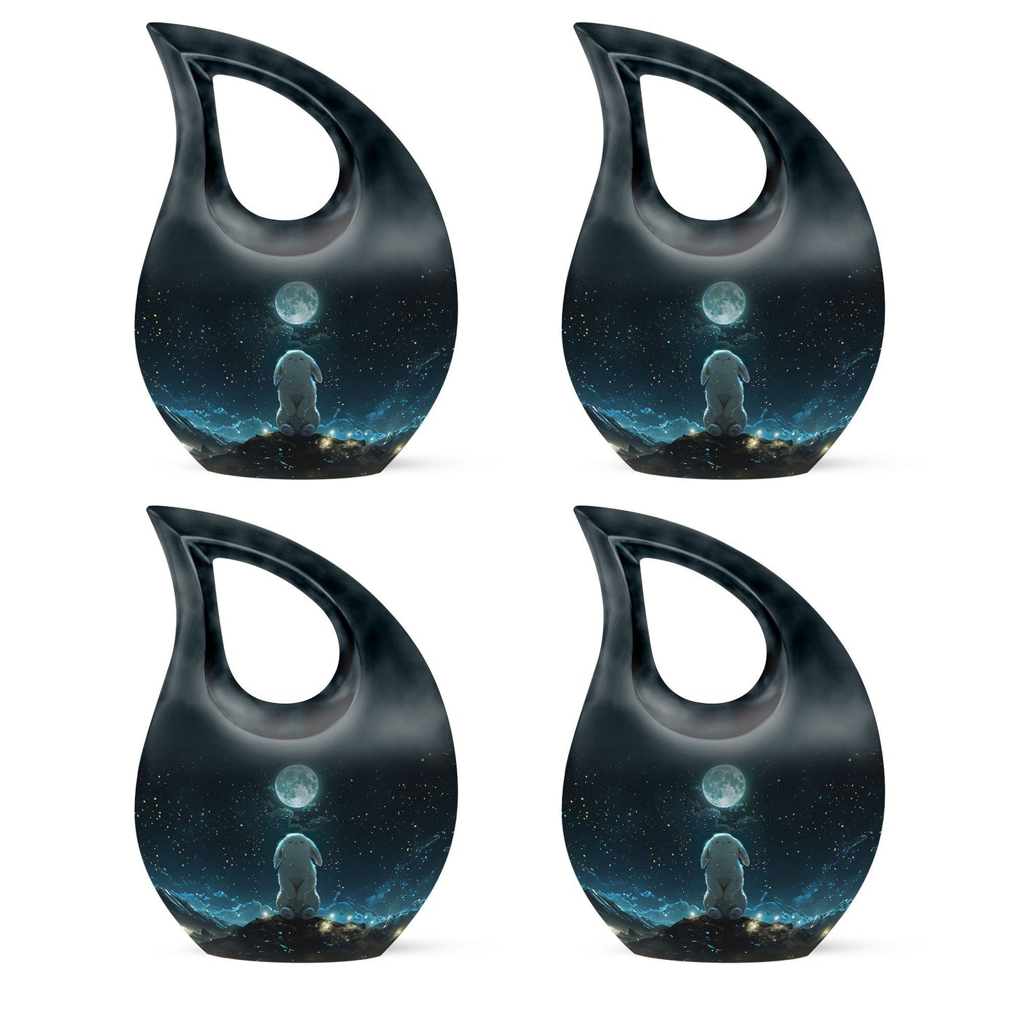 White Bunny Moon Urn