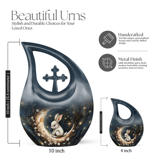 Bunny Moon white 10 inch urn