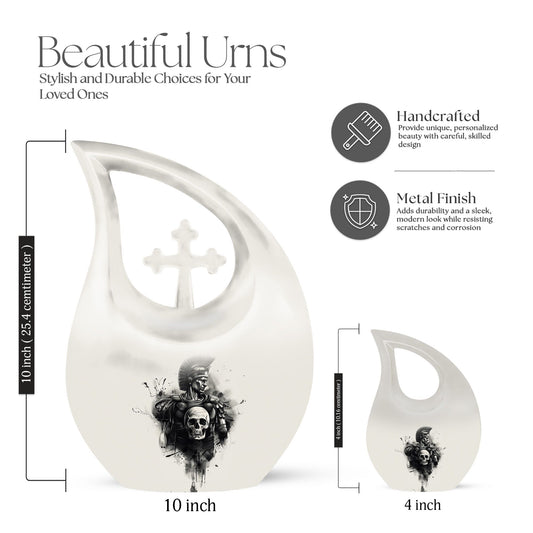10-inch Cross Drop Catholic Urn,