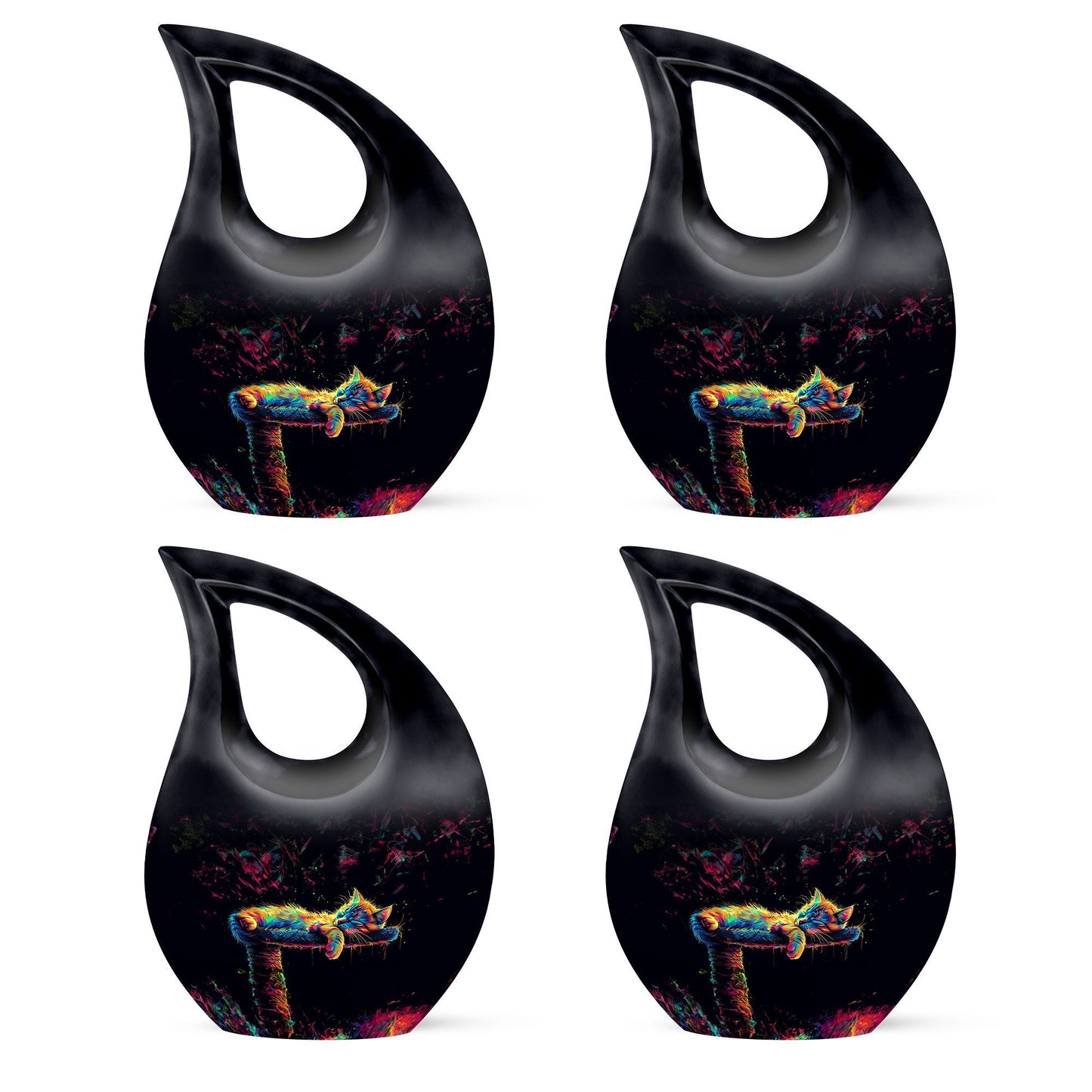 10-inch Cross Drop design Cat Urn