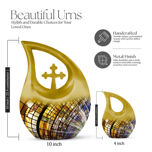 10-inch Stained Glass Urn