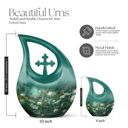 10 inch Aluminium Lotus Urn