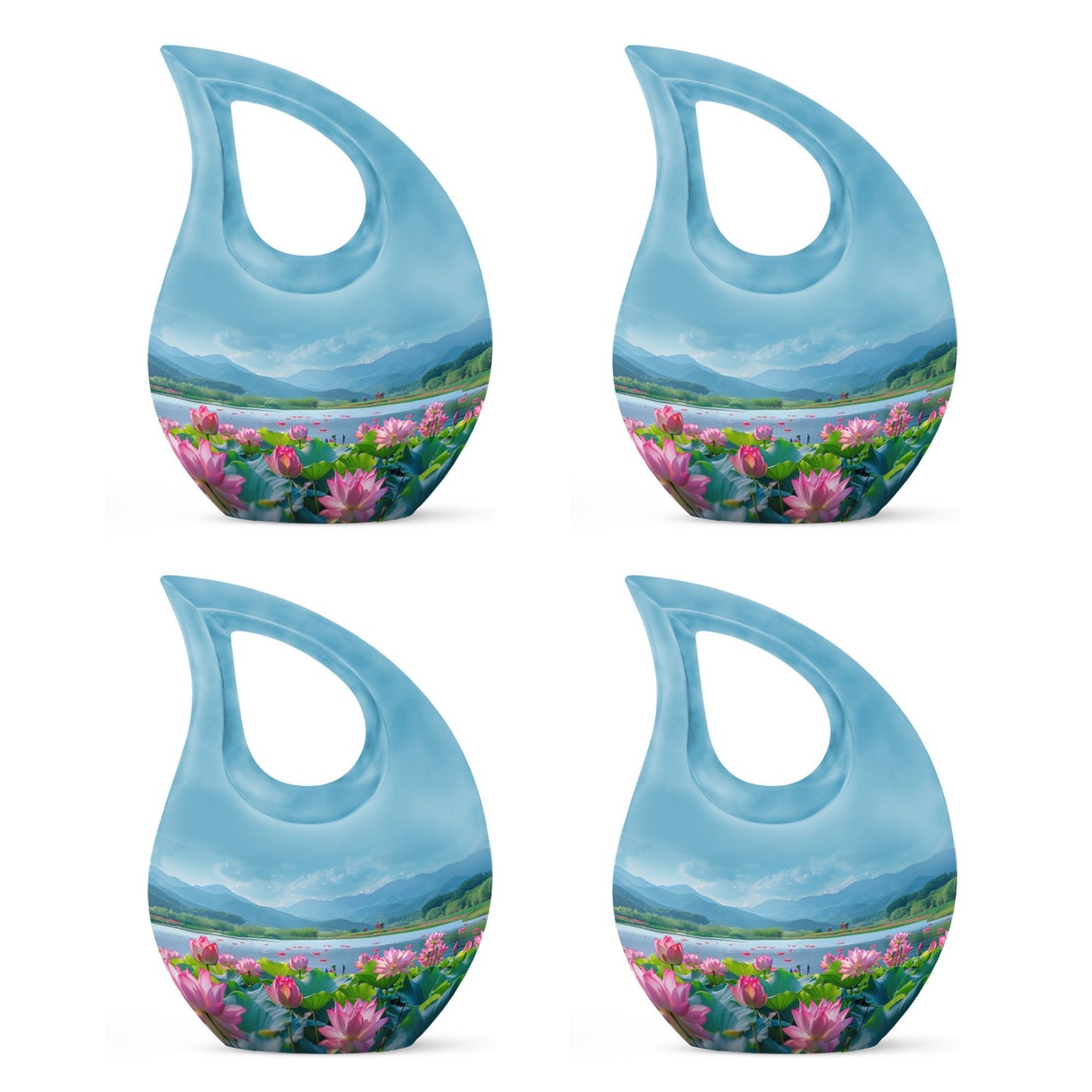 10-inch Lotus Urn in Cross Drop Design,