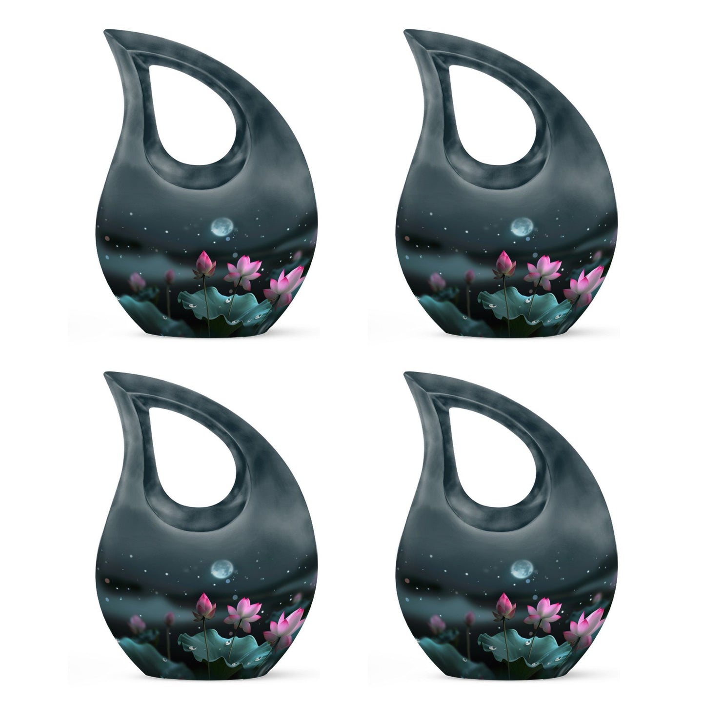 10-inch Aluminium Cross Drop Lotus Memorial Urn,