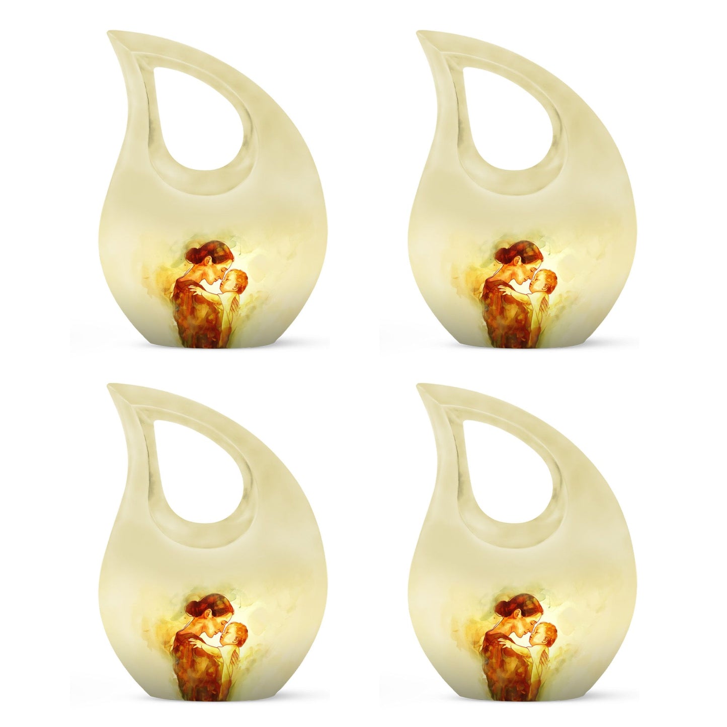 10-inch Mother Urn, Cross Drop Design, Companion Urn