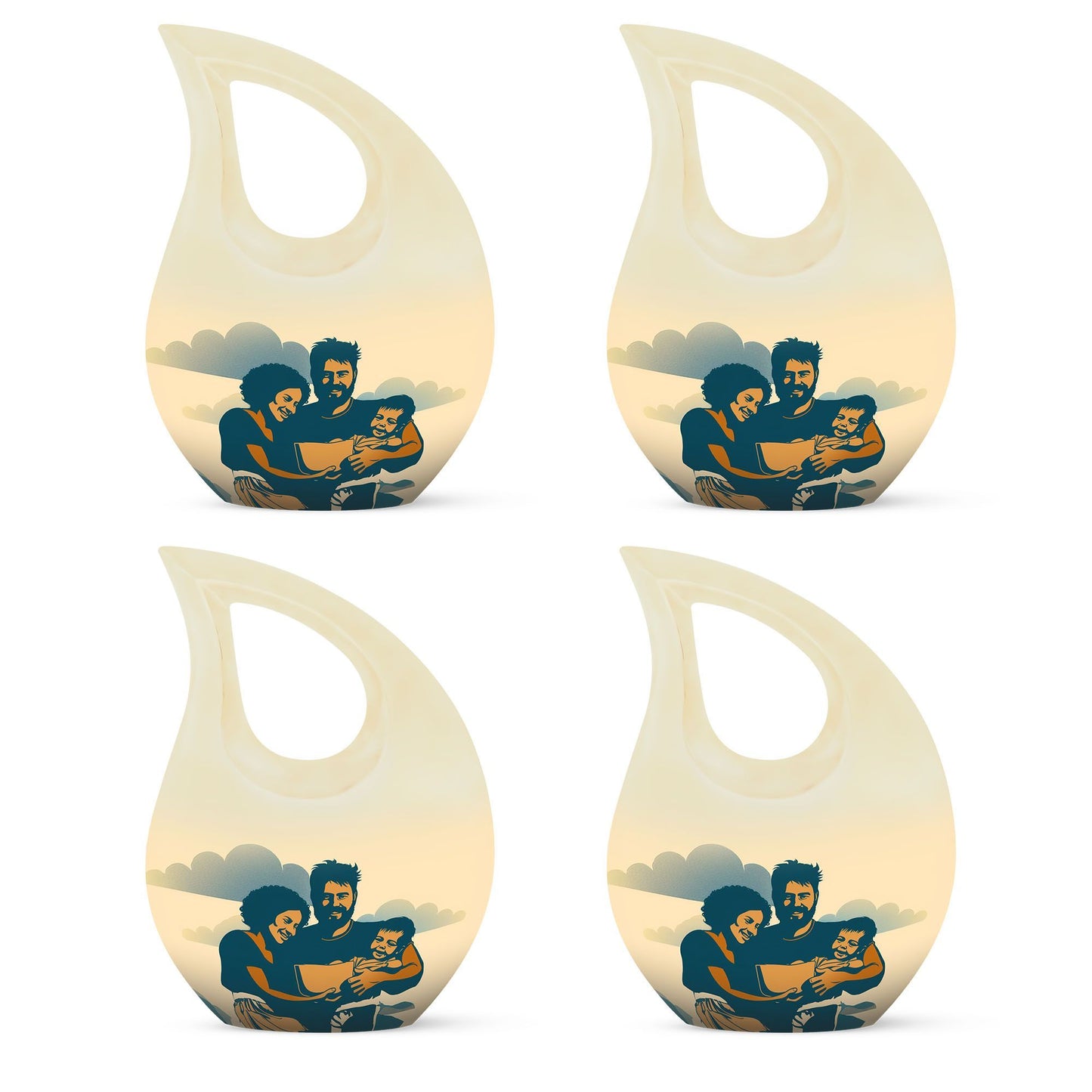 Father Son Fishing theme Custom Urn for Human Ashes