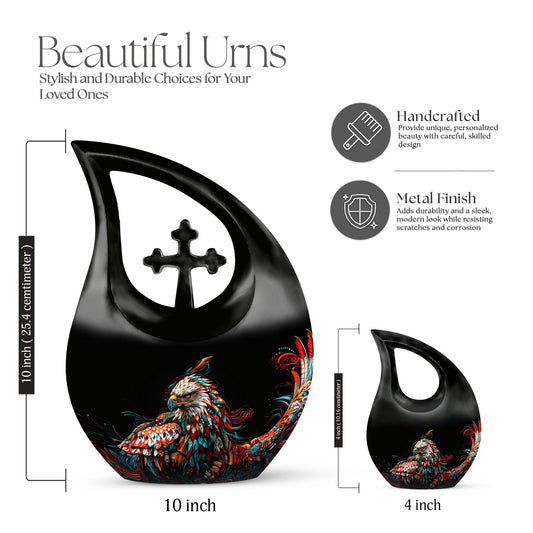 Eagle Urn with Cross Drop design