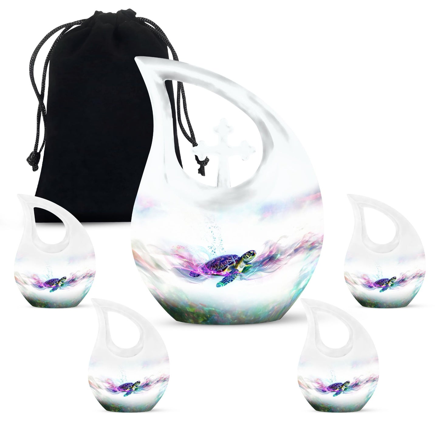 Personalized Turtle Cremation Urn for Human Ashes - 10-inch, 200 cu in - Yatskia