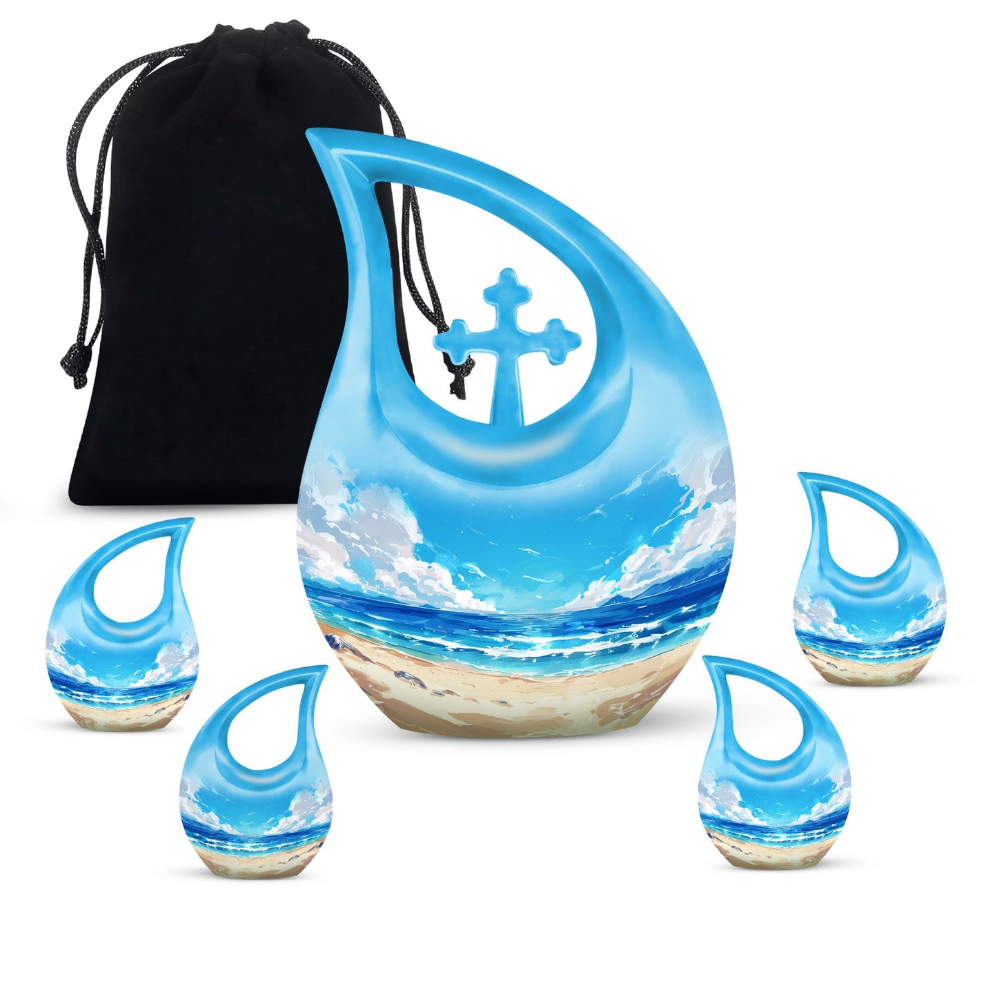 Personalized Beach Cremation Urn for Human Ashes - 10-inch, 200 cu in - Yatskia