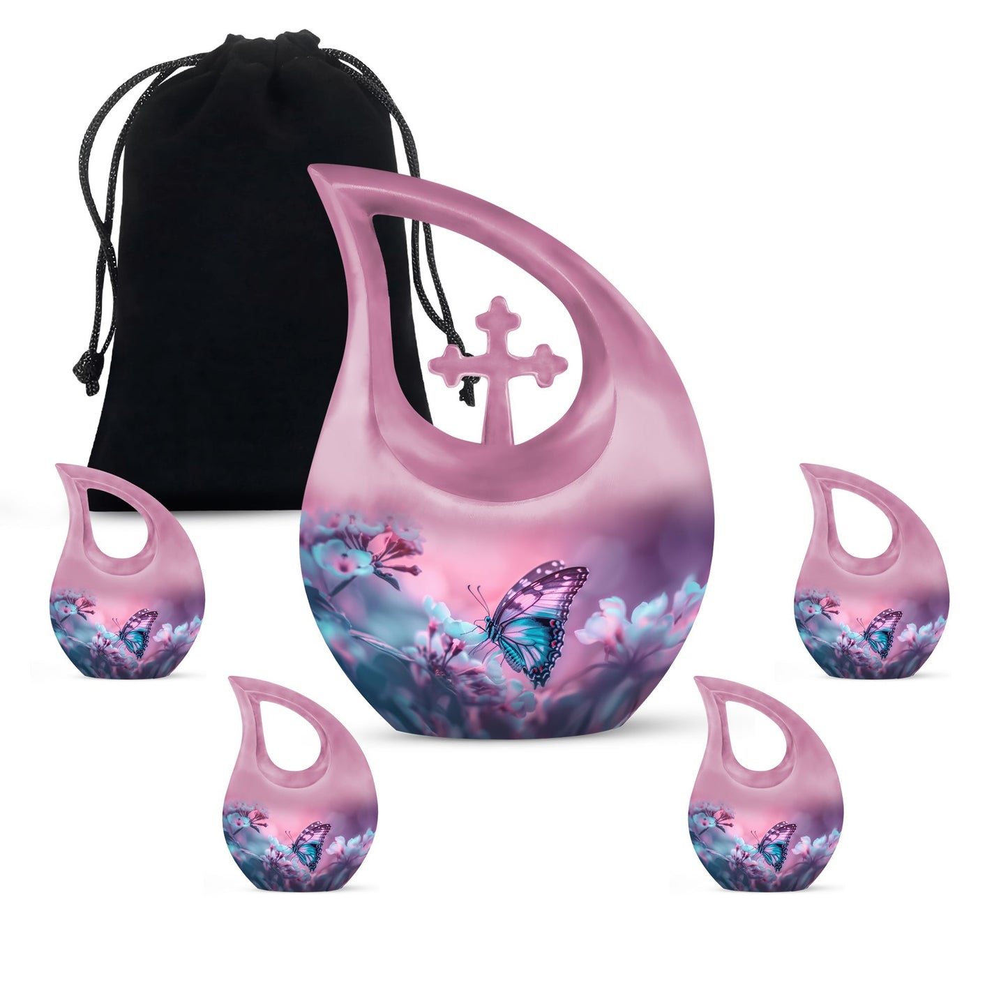 Personalized Butterfly Cremation Urn for Adult - 10-inch, 200 cu in - Yatskia