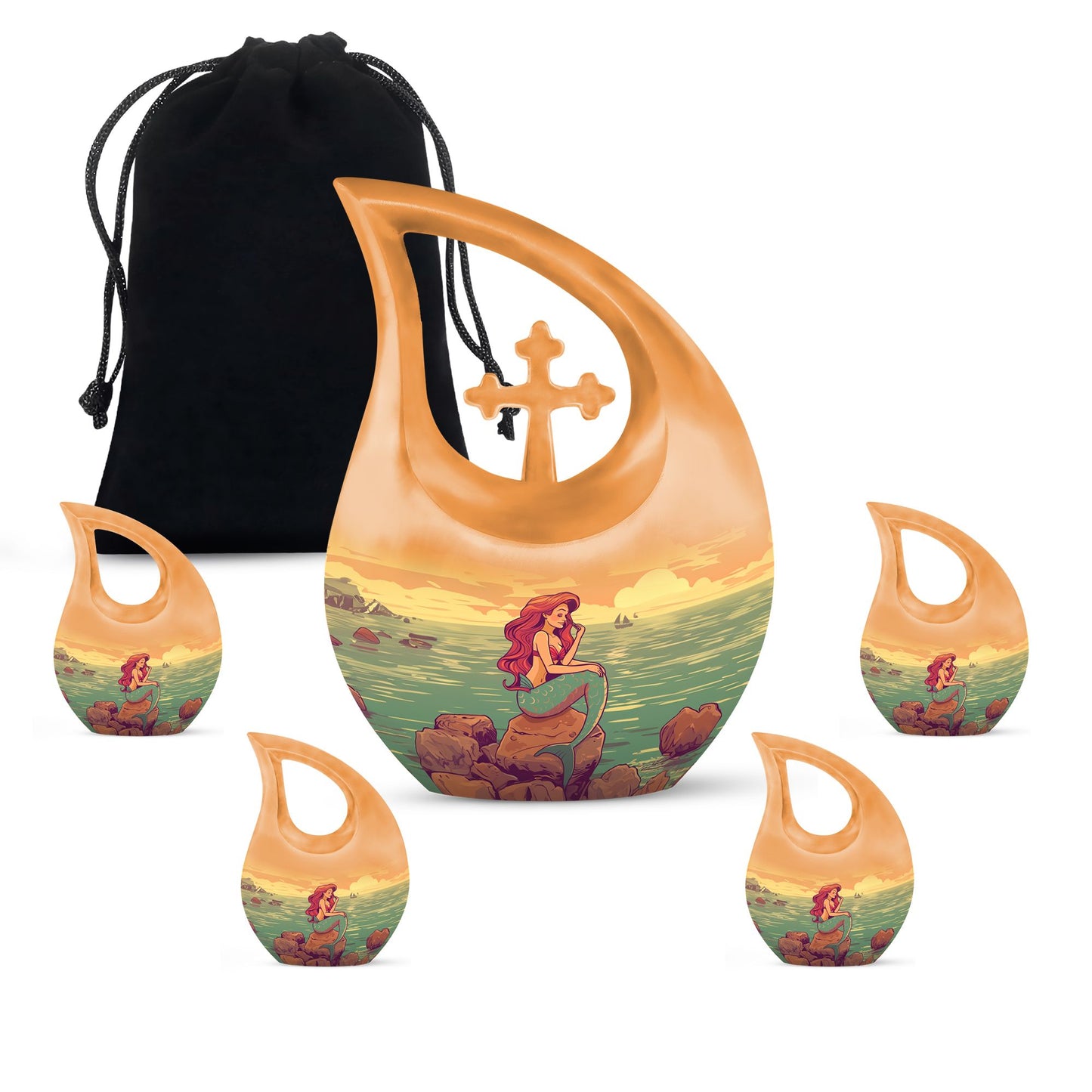 Personalized Ocean Cremation Urn for Mom - 10-inch, 200 cu in - Yatskia