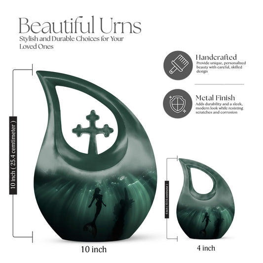 10 inch Mermaid-themed Cremation Urn
