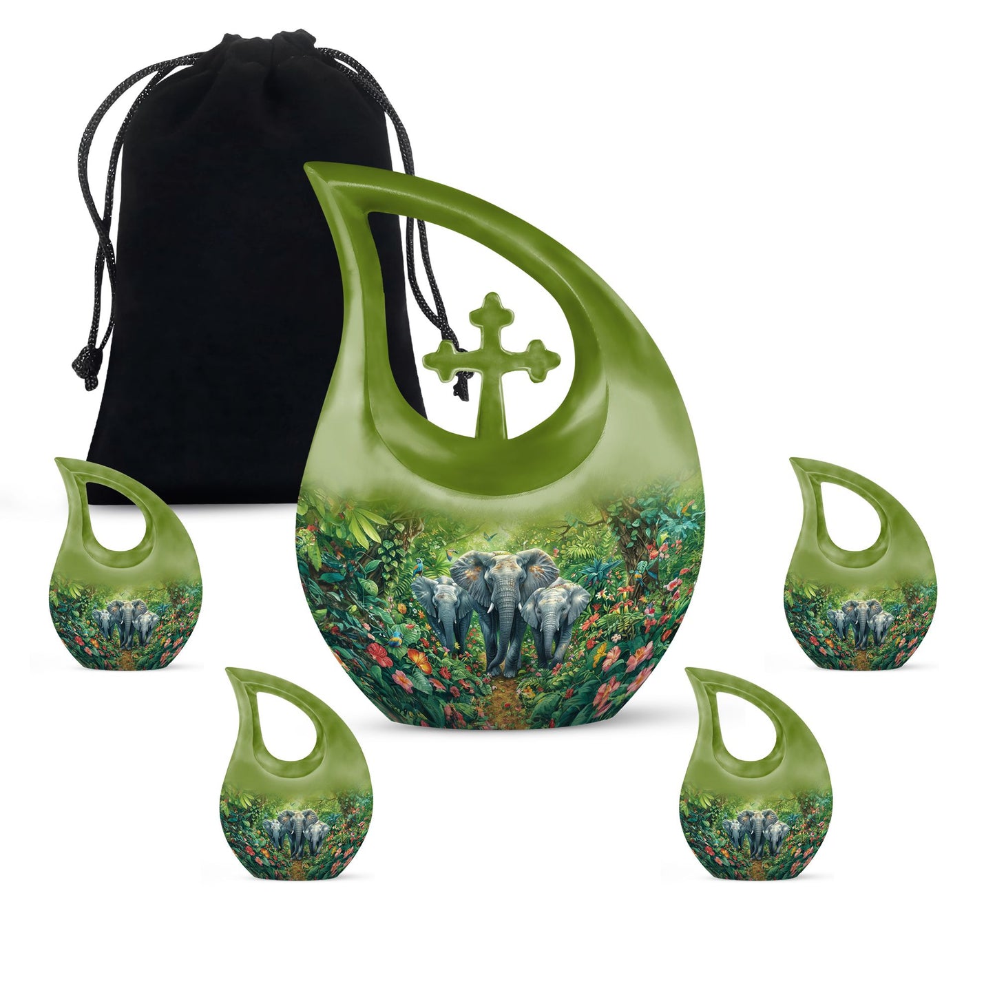 Personalized Elephant Memorial Urn for Adults - 10-inch, 200 cu in - Yatskia