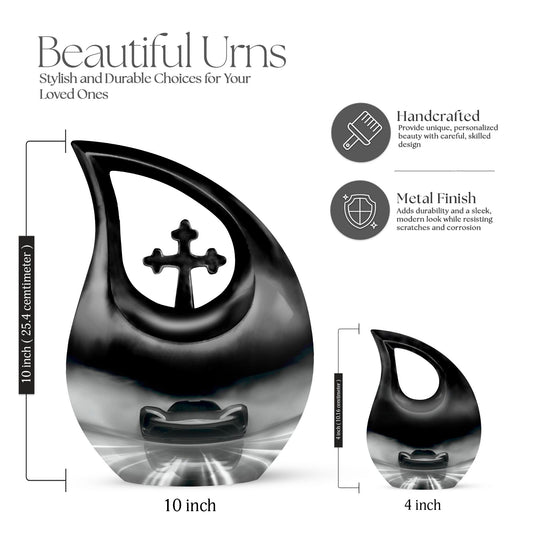 Custom Mom Car Urn,10 inch Aluminium Cross Drop Memorial Urn