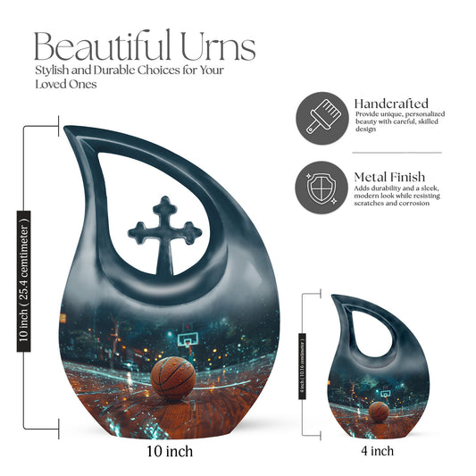 Medium-sized Basketball Urn in Cross Drop design,