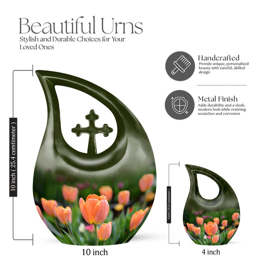 10-inch aluminium Tulip urn