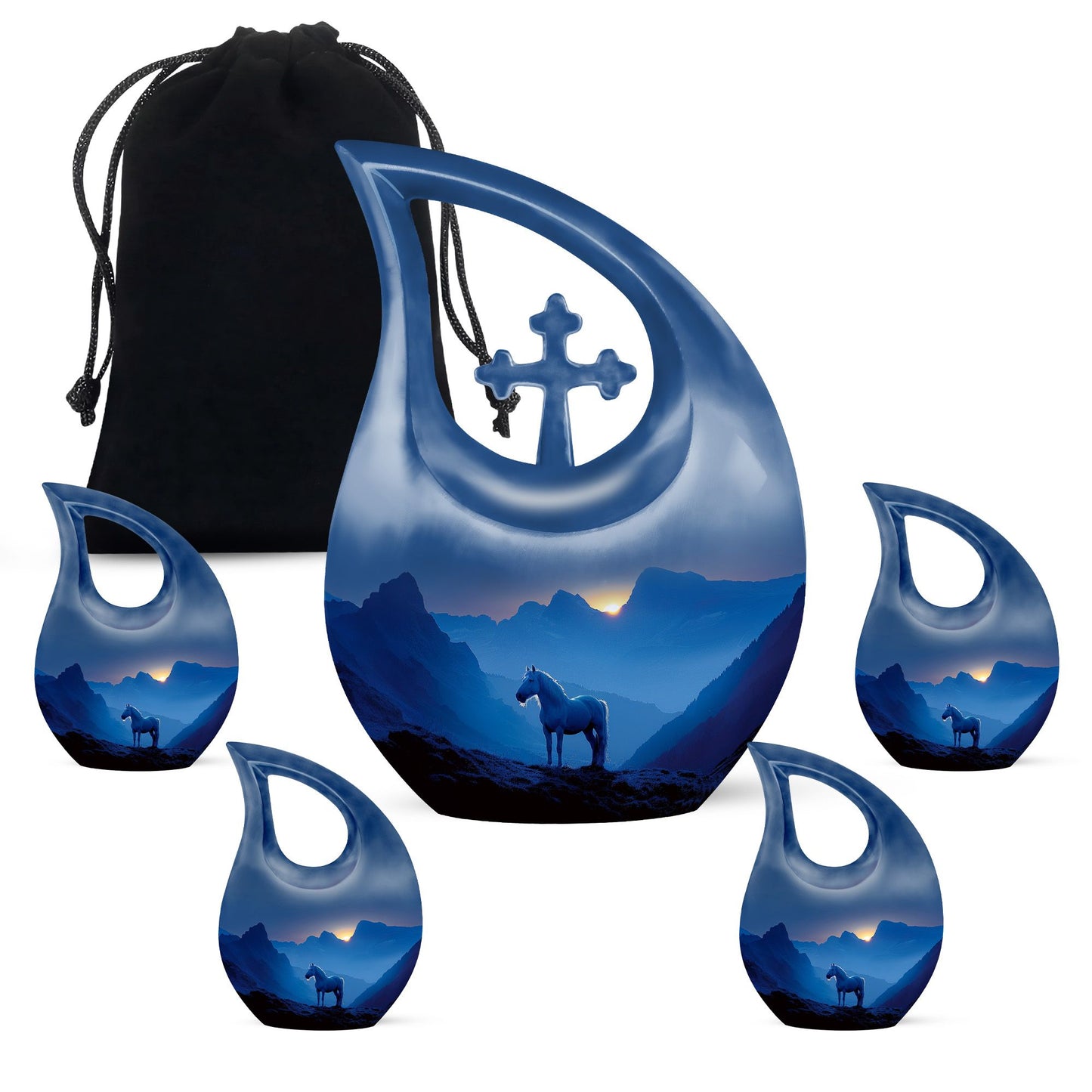 Personalized Horse Cremation Urn for Men and Women - 10-inch, 200 cu in - Yatskia