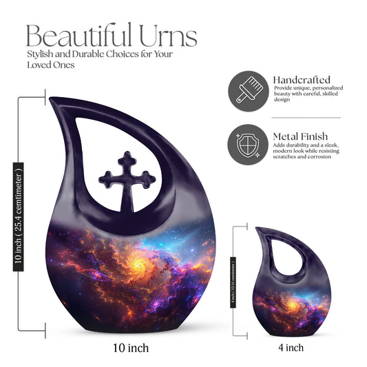 Nebula Galaxy Urn, 10-inch Cross Drop design,