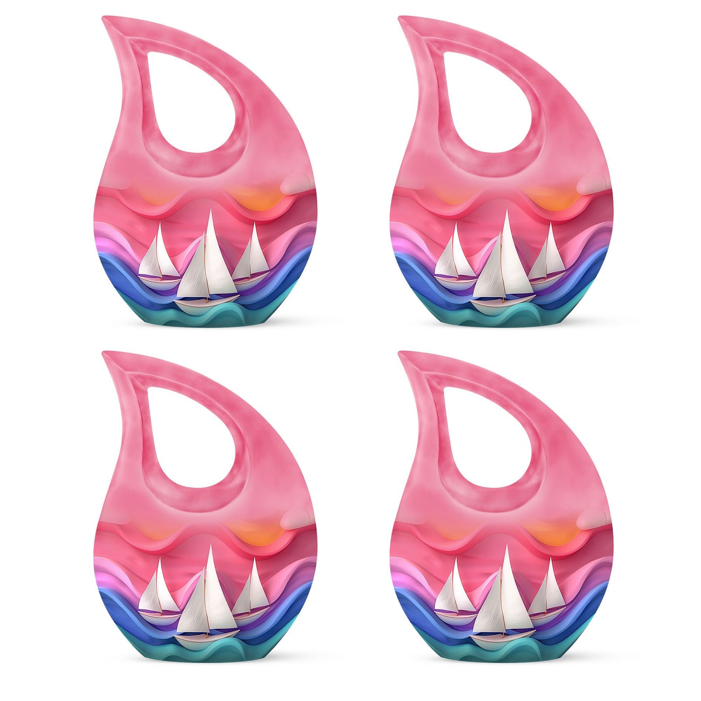 Pink Personalized Religious Cremation Urn for Adult - 10-inch, 200 cu in - Yatskia